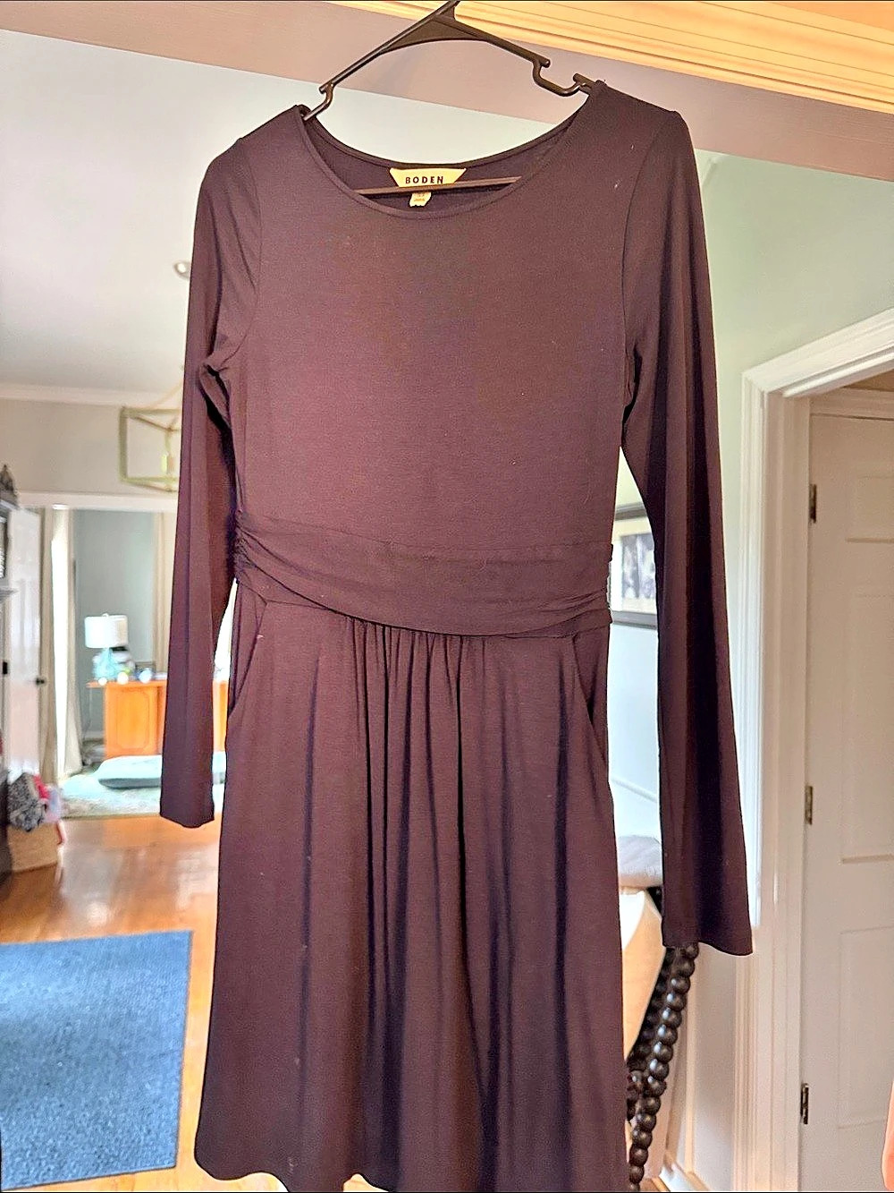 Boden Naomi Relaxed Jersey Dress Maxi in Black